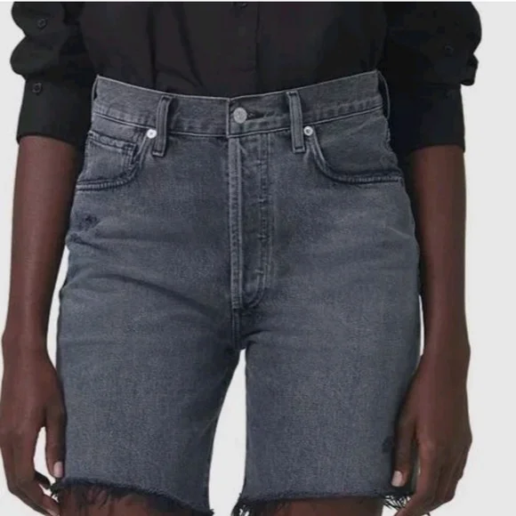 Citizens Of Humanity Grayish-black Hi-Waist Button Fly Jean Shorts Size 32! NWT! - Picture 4 of 16